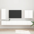 TV-Wandregal-Set Wandmontiert 6 pcs Hochglanz Weiß