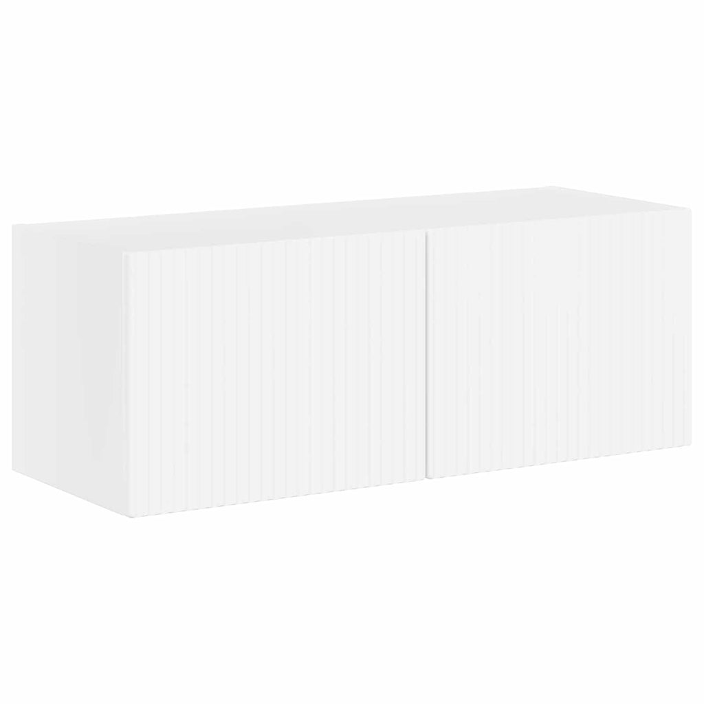 TV-Wandregal-Set Wandmontiert 6 pcs Hochglanz Weiß
