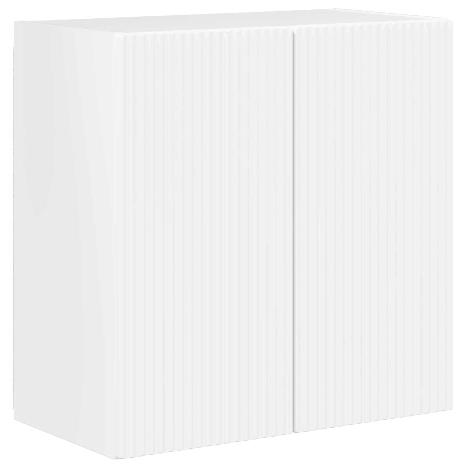 TV-Wandregal-Set Wandmontiert 6 pcs Hochglanz Weiß