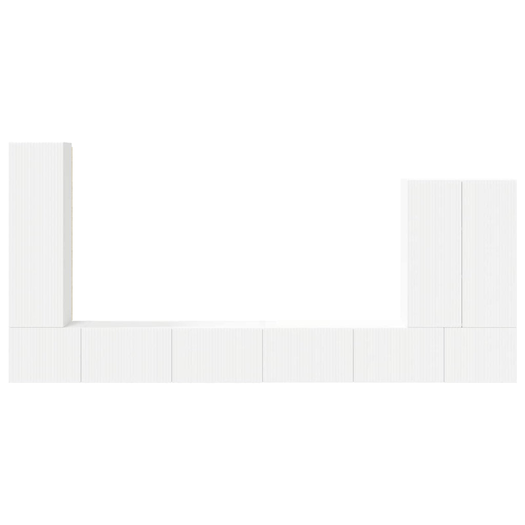 TV-Wandregal-Set Wandmontiert 6 pcs Weiß