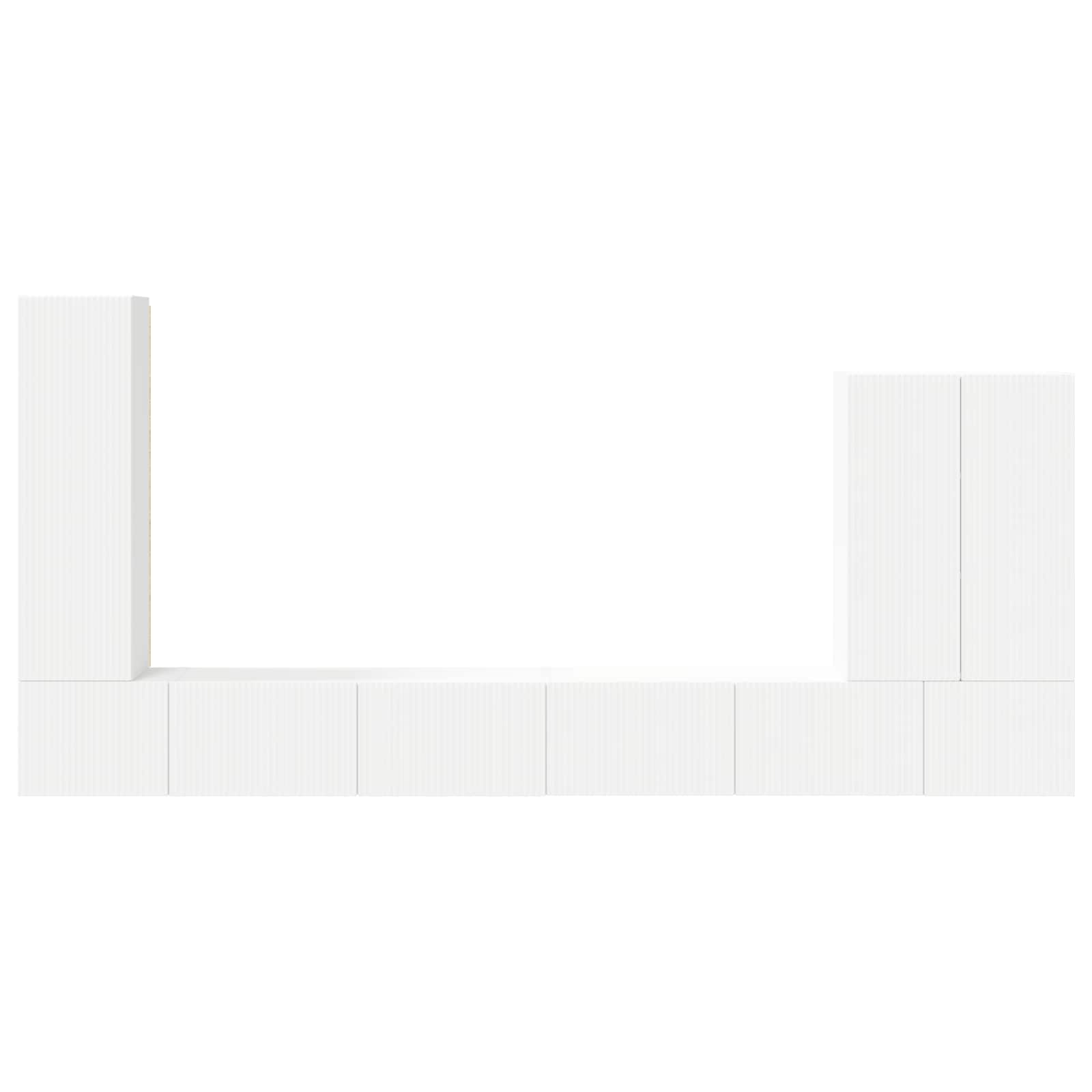 TV-Wandregal-Set Wandmontiert 6 pcs Weiß