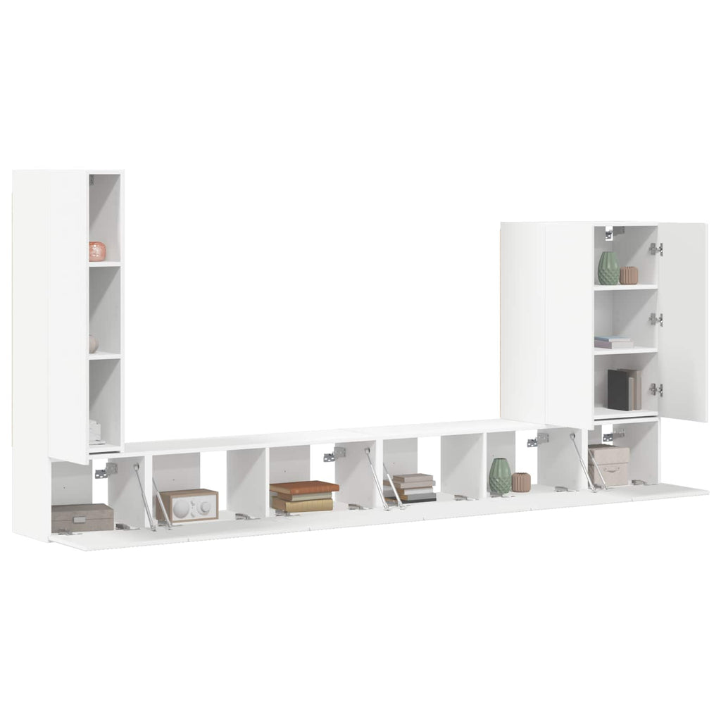 TV-Wandregal-Set Wandmontiert 6 pcs Weiß