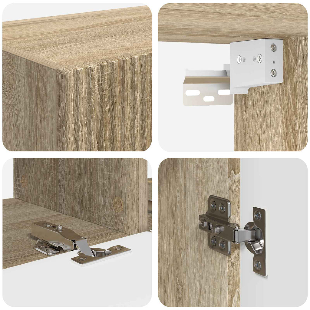 TV-Wandregal-Set Wandmontiert 6 pcs Sonoma-Eiche