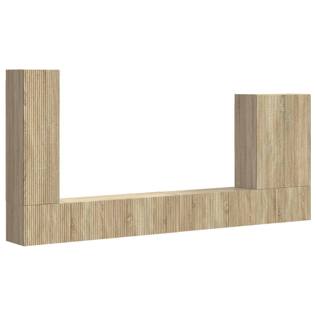 TV-Wandregal-Set Wandmontiert 6 pcs Sonoma-Eiche