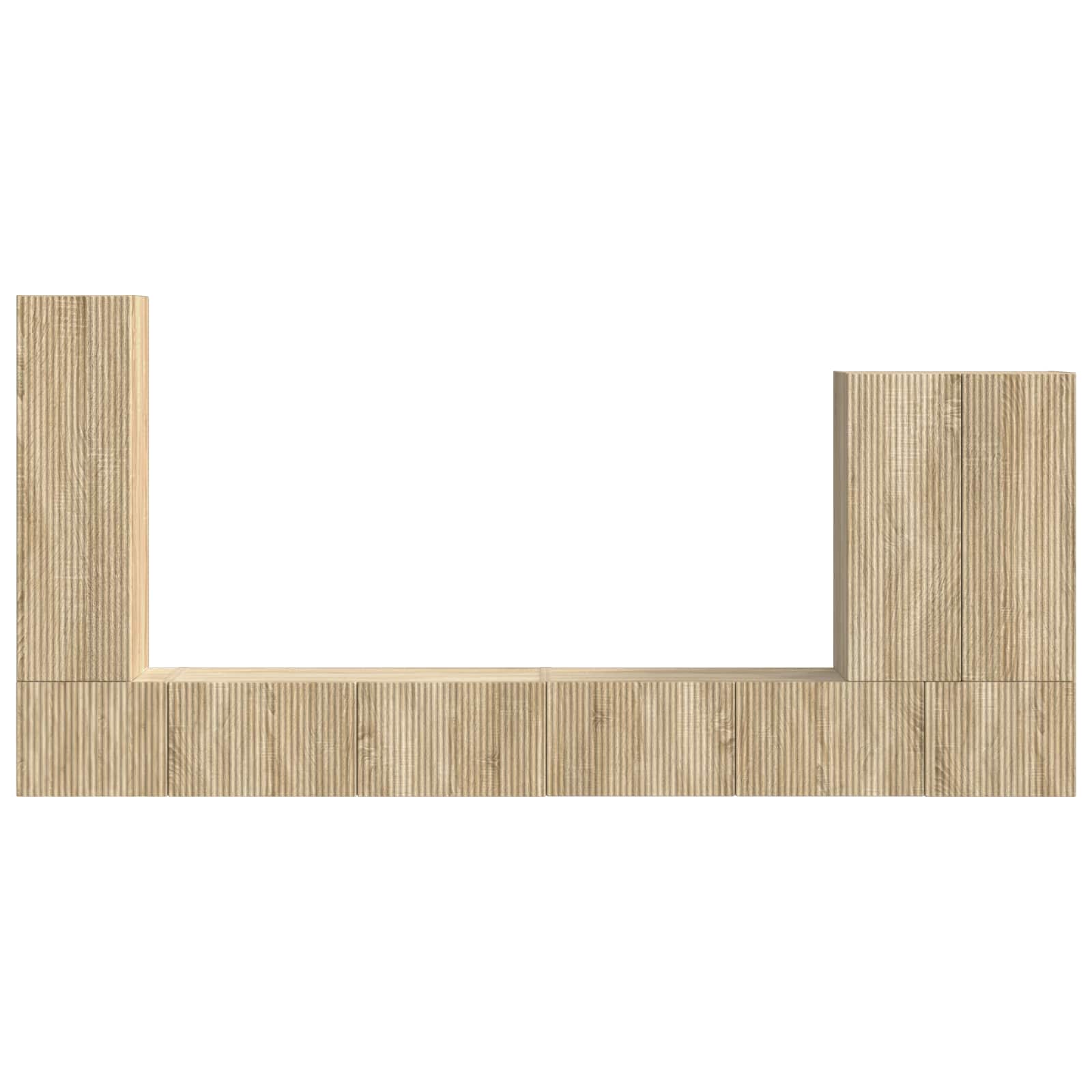 TV-Wandregal-Set Wandmontiert 6 pcs Sonoma-Eiche