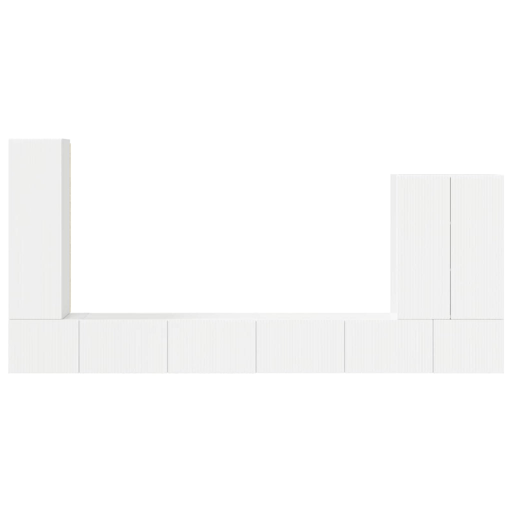 TV-Wandregal-Set Wandmontiert 6 pcs Hochglanz Weiß