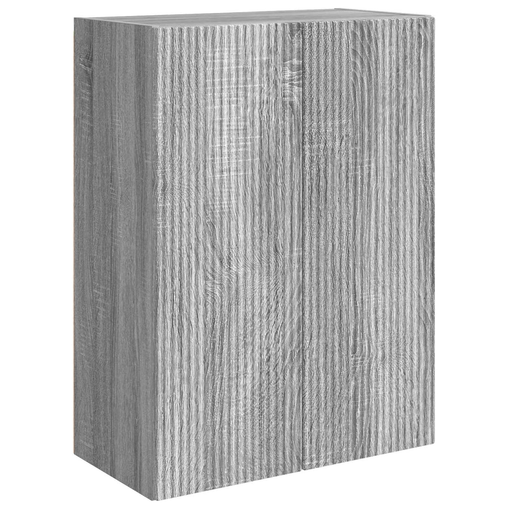 TV-Wandregal-Set Wandmontiert 6 pcs Graues Sonoma