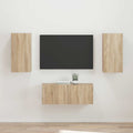 TV-Schrankset Wandmontiert 2 pcs Sonoma-Eiche Holzwerkstoff