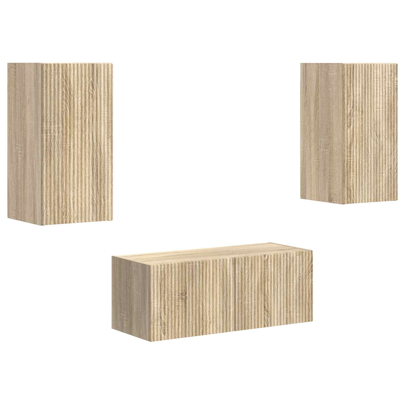 TV-Schrankset Wandmontiert 2 pcs Sonoma-Eiche Holzwerkstoff
