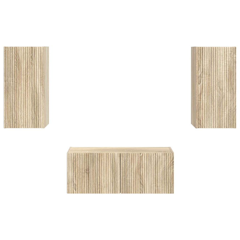 TV-Schrankset Wandmontiert 2 pcs Sonoma-Eiche Holzwerkstoff