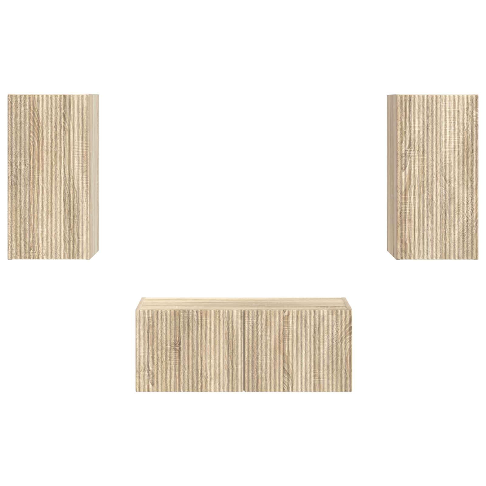 TV-Schrankset Wandmontiert 2 pcs Sonoma-Eiche Holzwerkstoff