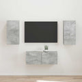 TV-Schrankset Wandmontiert 2 pcs Beton Grau Holzwerkstoff