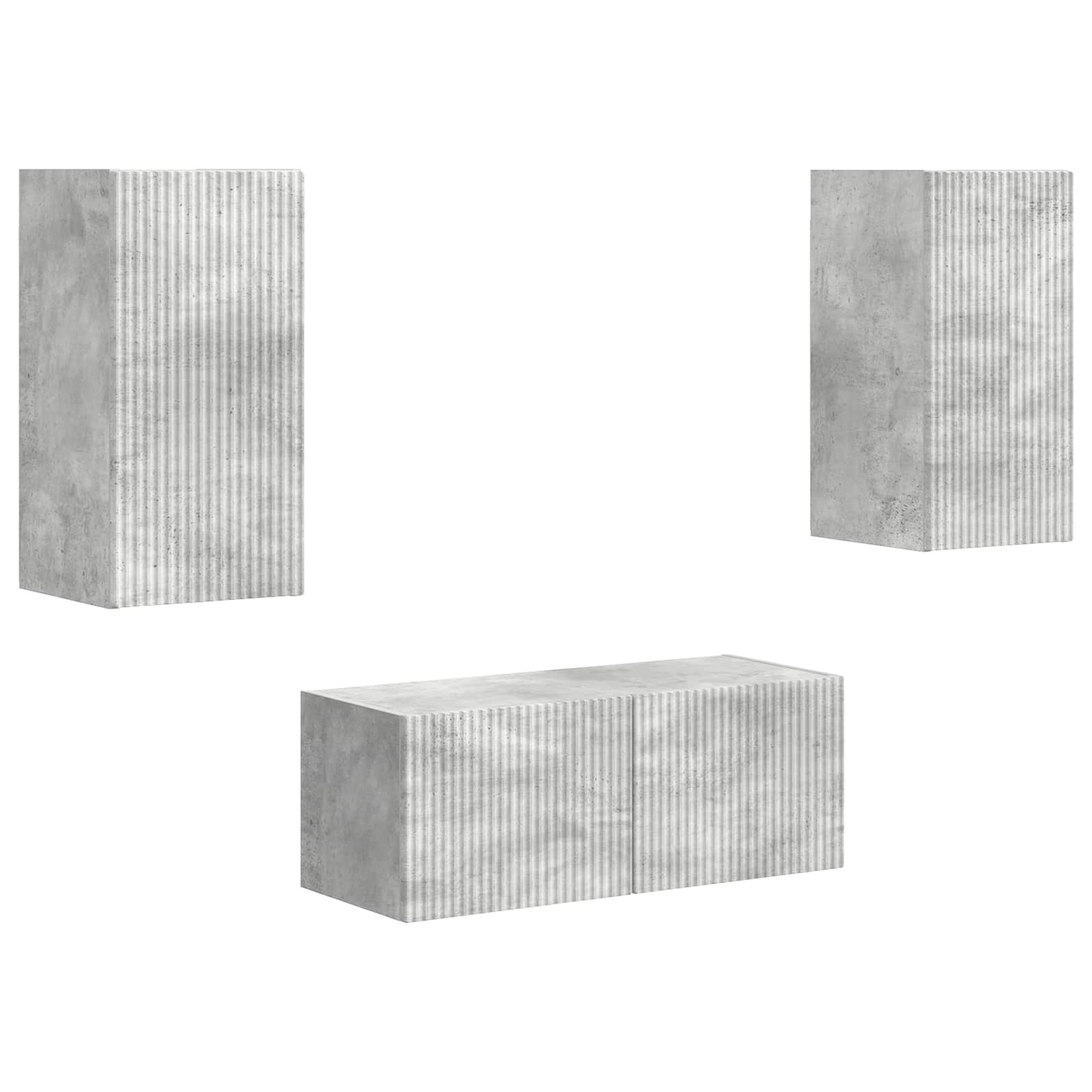 TV-Schrankset Wandmontiert 2 pcs Beton Grau Holzwerkstoff