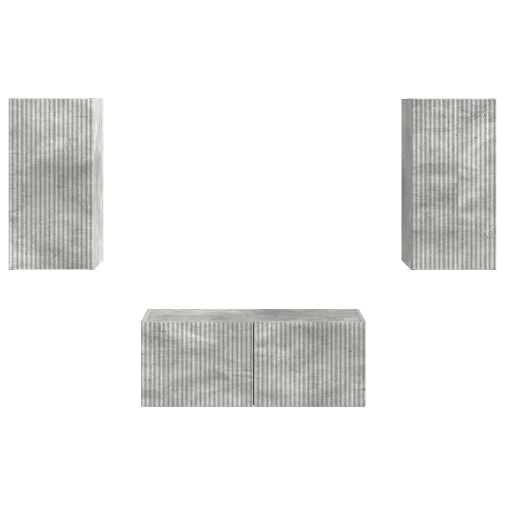 TV-Schrankset Wandmontiert 2 pcs Beton Grau Holzwerkstoff