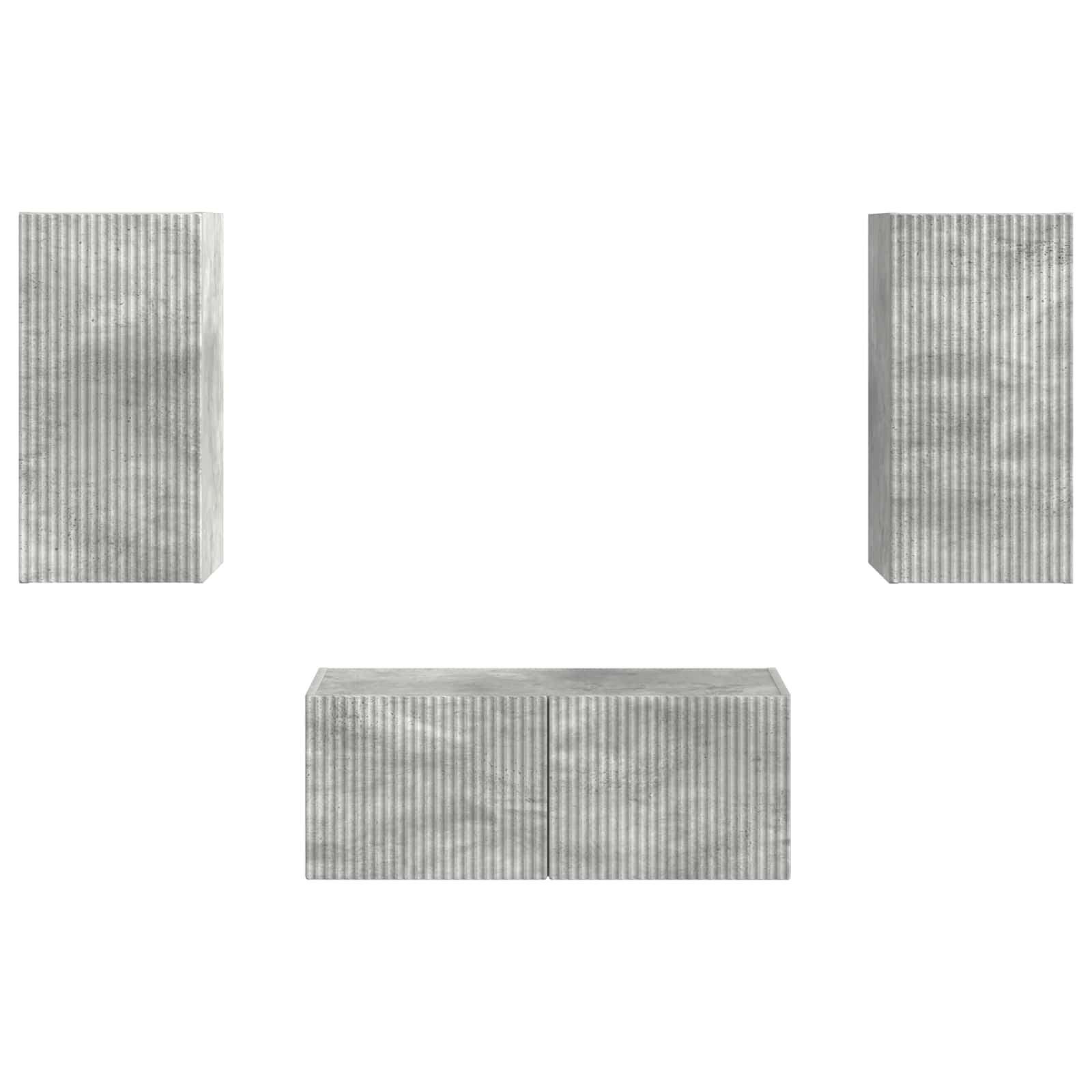 TV-Schrankset Wandmontiert 2 pcs Beton Grau Holzwerkstoff