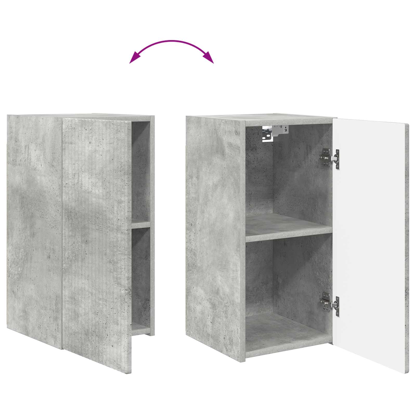 TV-Schrankset Wandmontiert 2 pcs Beton Grau Holzwerkstoff