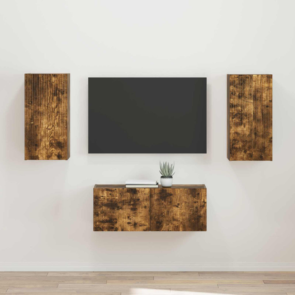TV-Schrankset 2 pcs Geräucherte Eiche Holzwerkstoff