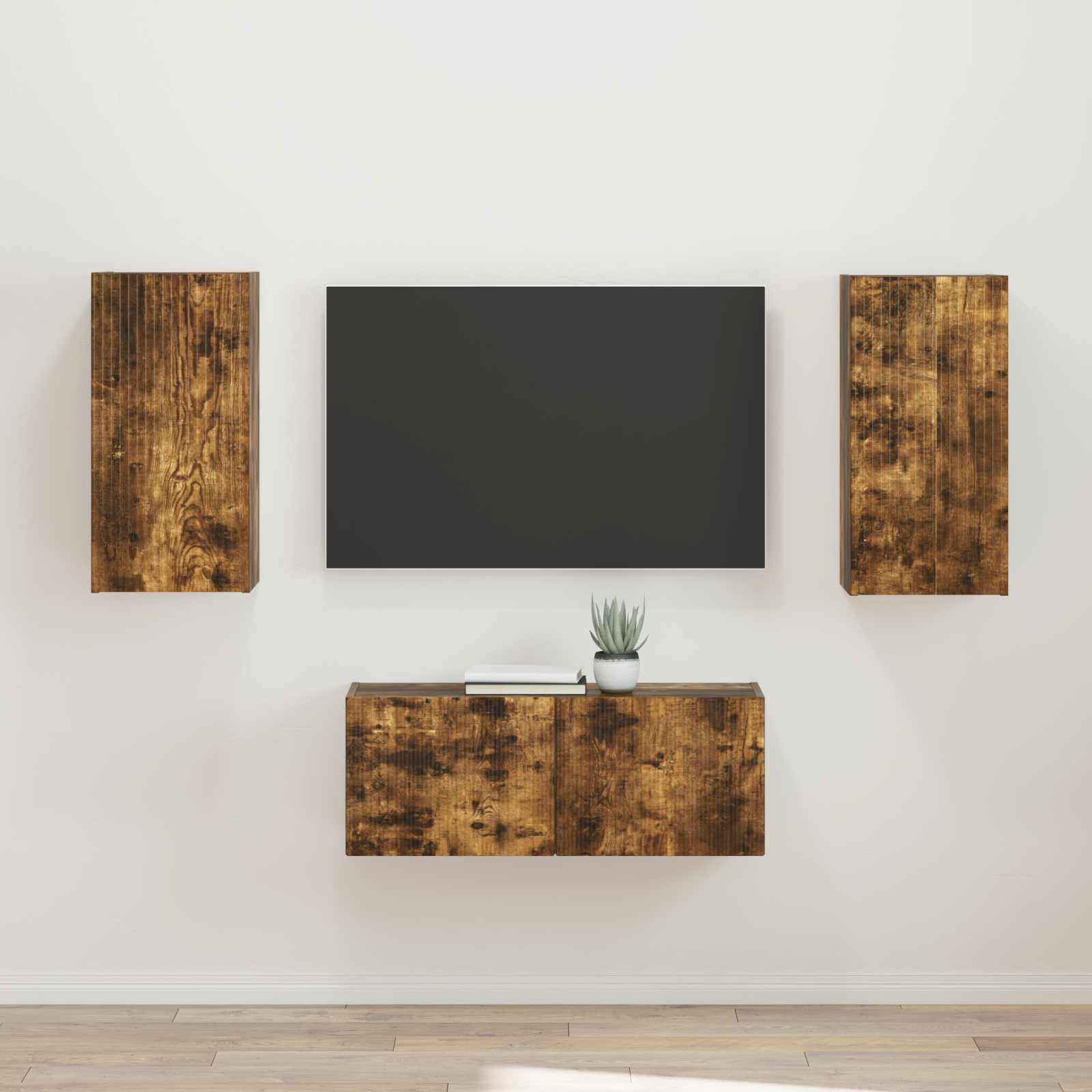 TV-Schrankset 2 pcs Geräucherte Eiche Holzwerkstoff