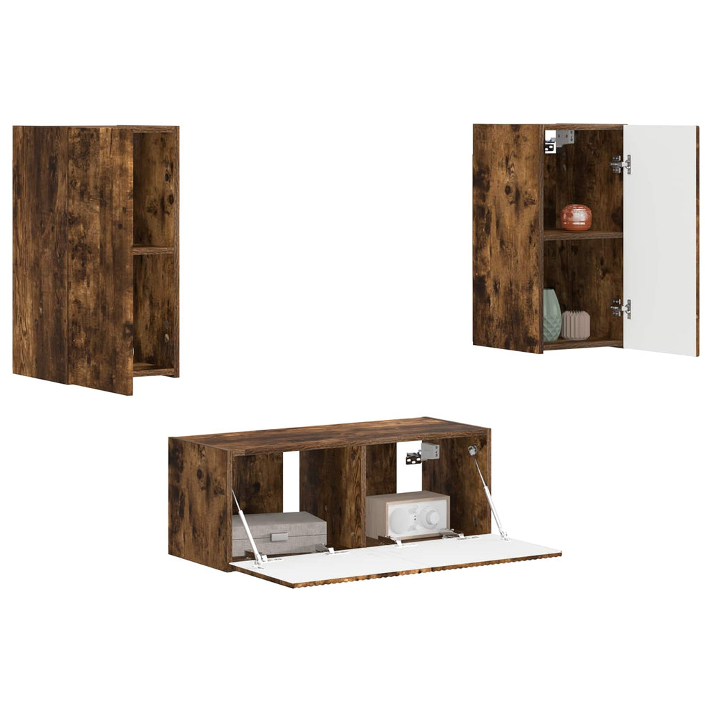 TV-Schrankset 2 pcs Geräucherte Eiche Holzwerkstoff