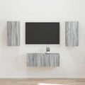 TV-Schrankset Wandmontiert 2 pcs Graues Sonoma Holzwerkstoff