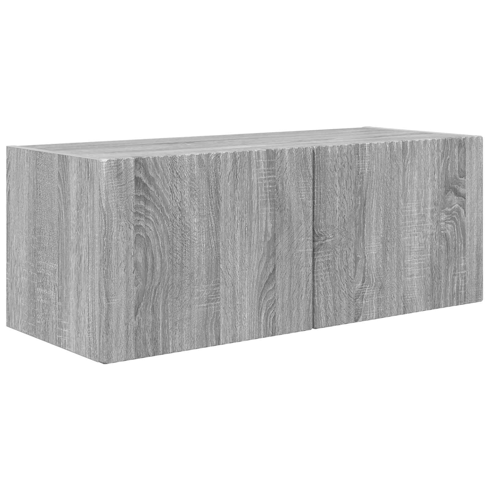 TV-Schrankset Wandmontiert 2 pcs Graues Sonoma Holzwerkstoff