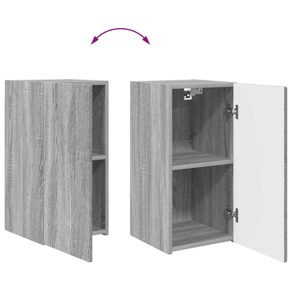 TV-Schrankset Wandmontiert 2 pcs Graues Sonoma Holzwerkstoff