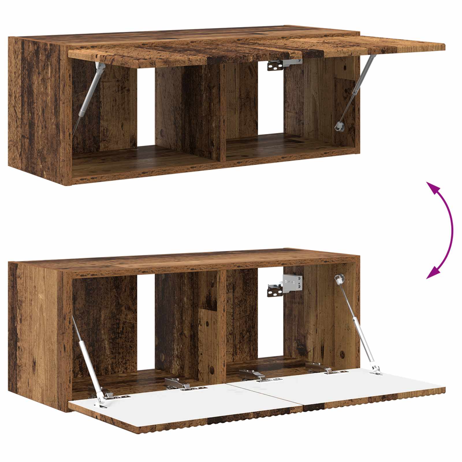 TV-Schrankset Wandmontiert 2 pcs Altholz Holzwerkstoff