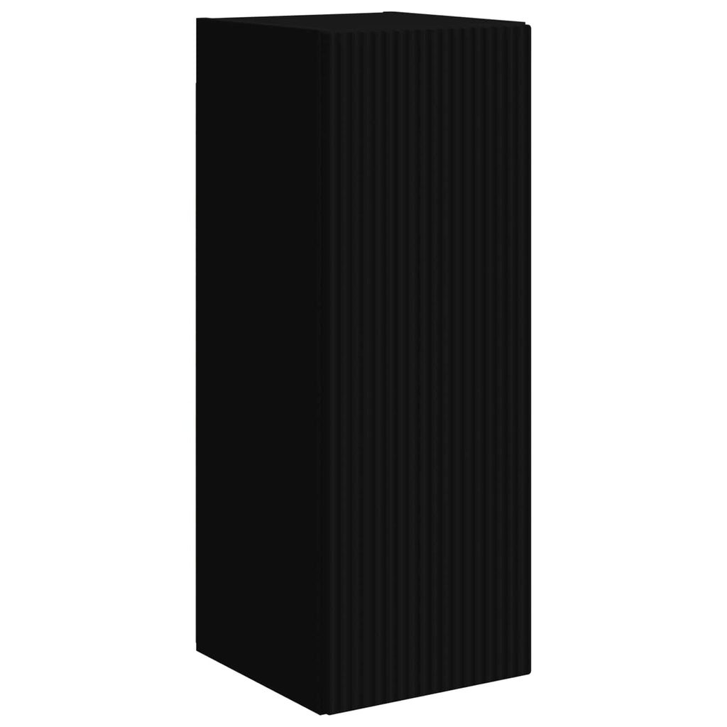 TV-Schrankset Wandmontiert 2 pcs Schwarz Holzwerkstoff