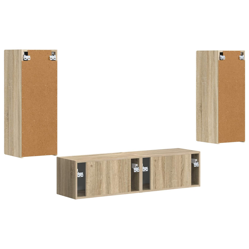 TV-Schrankset Wandmontiert 2 pcs Sonoma-Eiche Holzwerkstoff