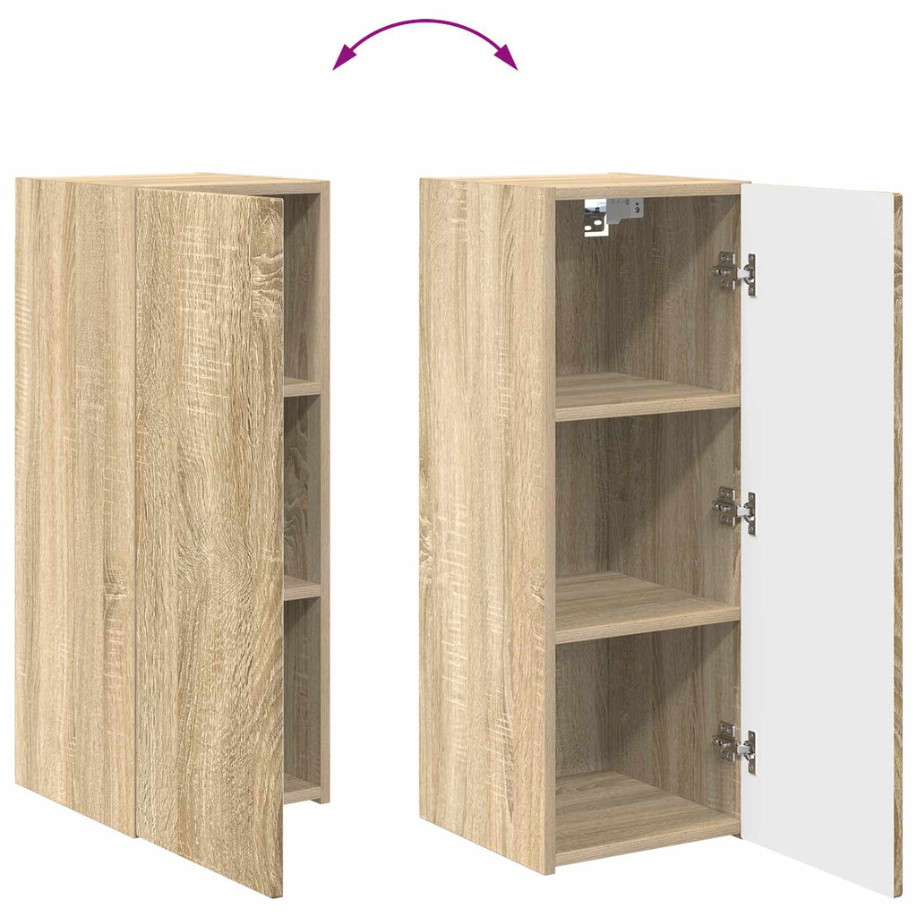 TV-Schrankset Wandmontiert 2 pcs Sonoma-Eiche Holzwerkstoff