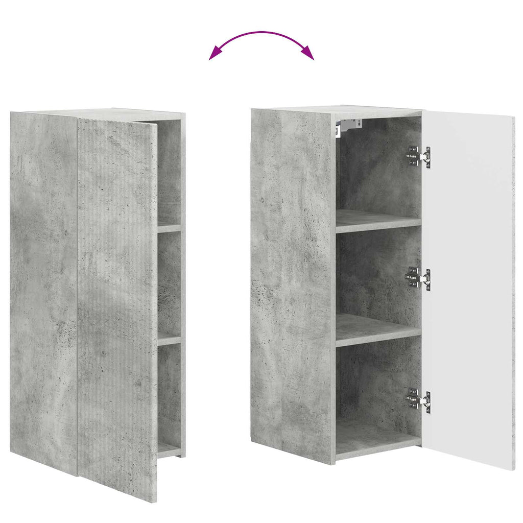 TV-Schrankset Wandmontiert 2 pcs Beton Grau Holzwerkstoff