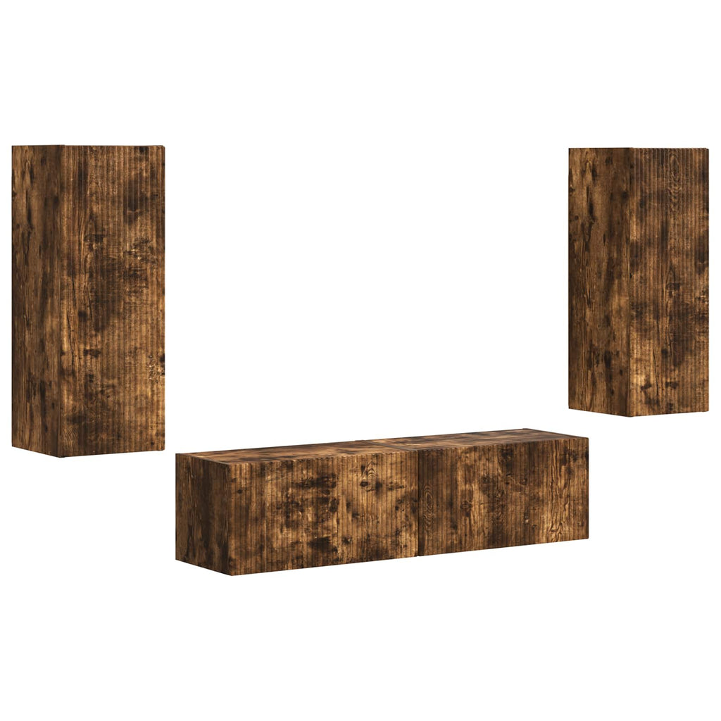 TV-Schrankset 2 pcs Geräucherte Eiche Holzwerkstoff