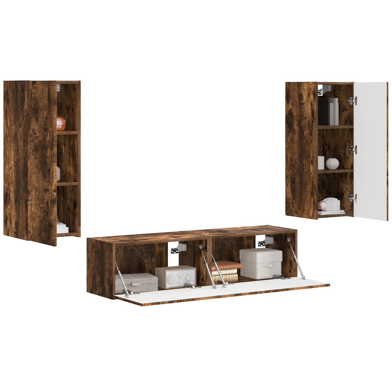 TV-Schrankset 2 pcs Geräucherte Eiche Holzwerkstoff