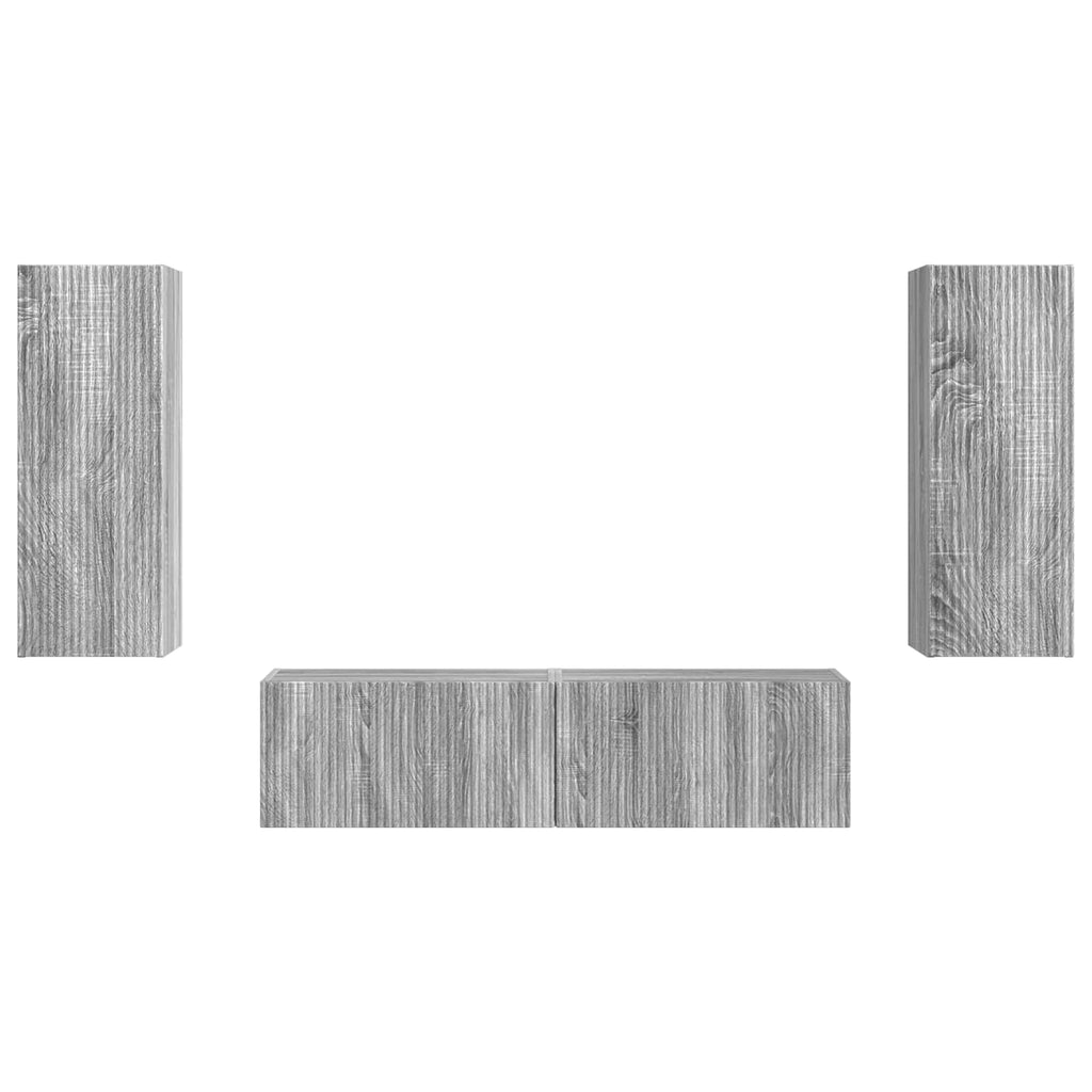 TV-Schrankset Wandmontiert 2 pcs Graues Sonoma Holzwerkstoff