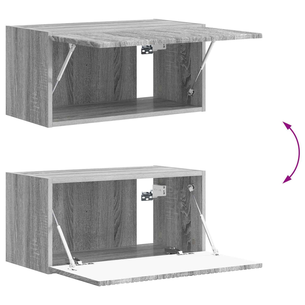 TV-Schrankset Wandmontiert 2 pcs Graues Sonoma Holzwerkstoff