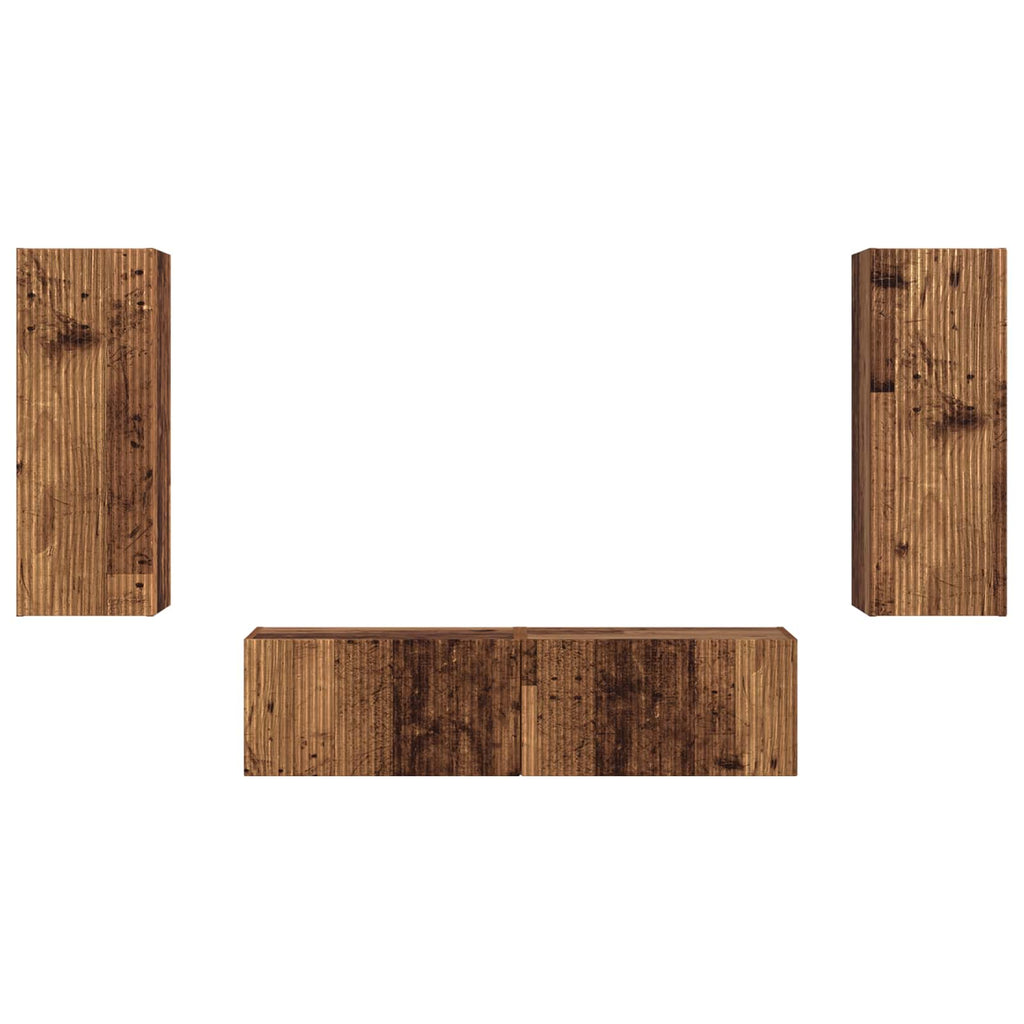 TV-Schrankset Wandmontiert 2 pcs Altholz Holzwerkstoff