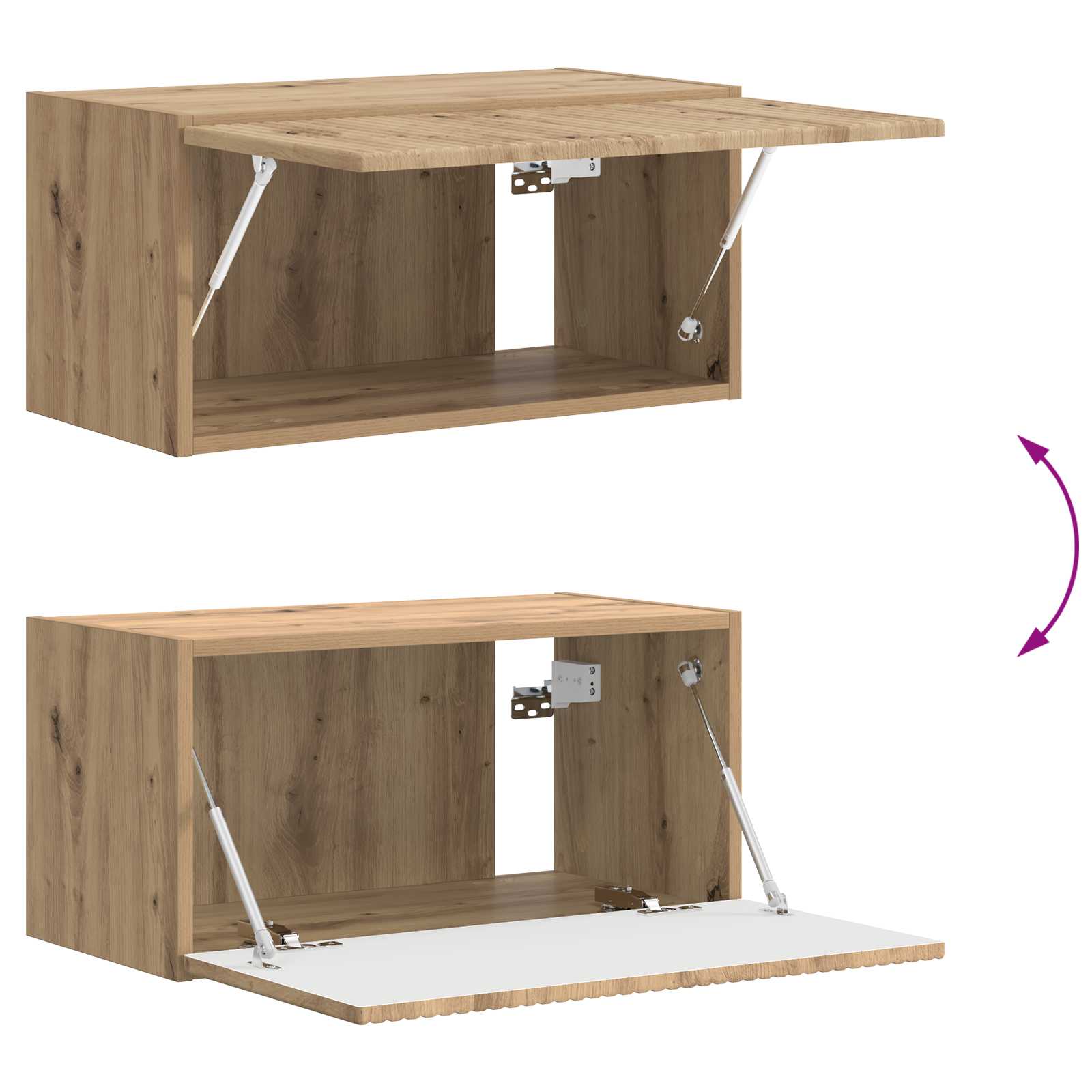 TV-Schrankset Wandmontiert 2 pcs Artisan-Eiche Holzwerkstoff