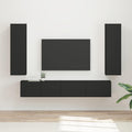 TV-Schrankset Wandmontiert 3 pcs Schwarz Holzwerkstoff