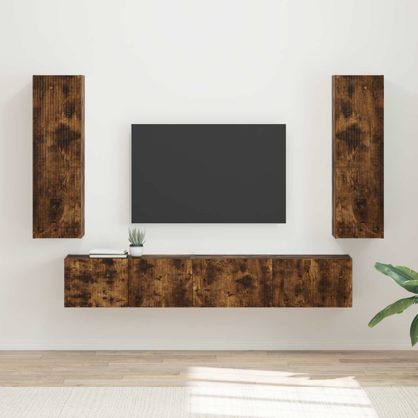 TV-Schrankset 3 pcs Geräucherte Eiche Holzwerkstoff