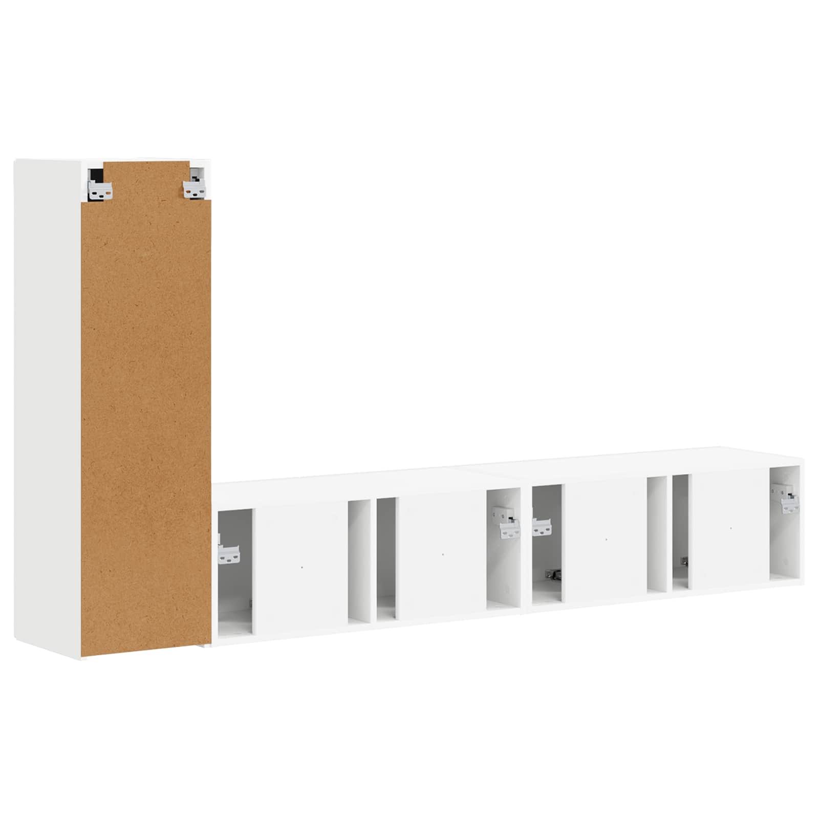 TV-Schrankset Wandmontiert 3 pcs Weiß Holzwerkstoff