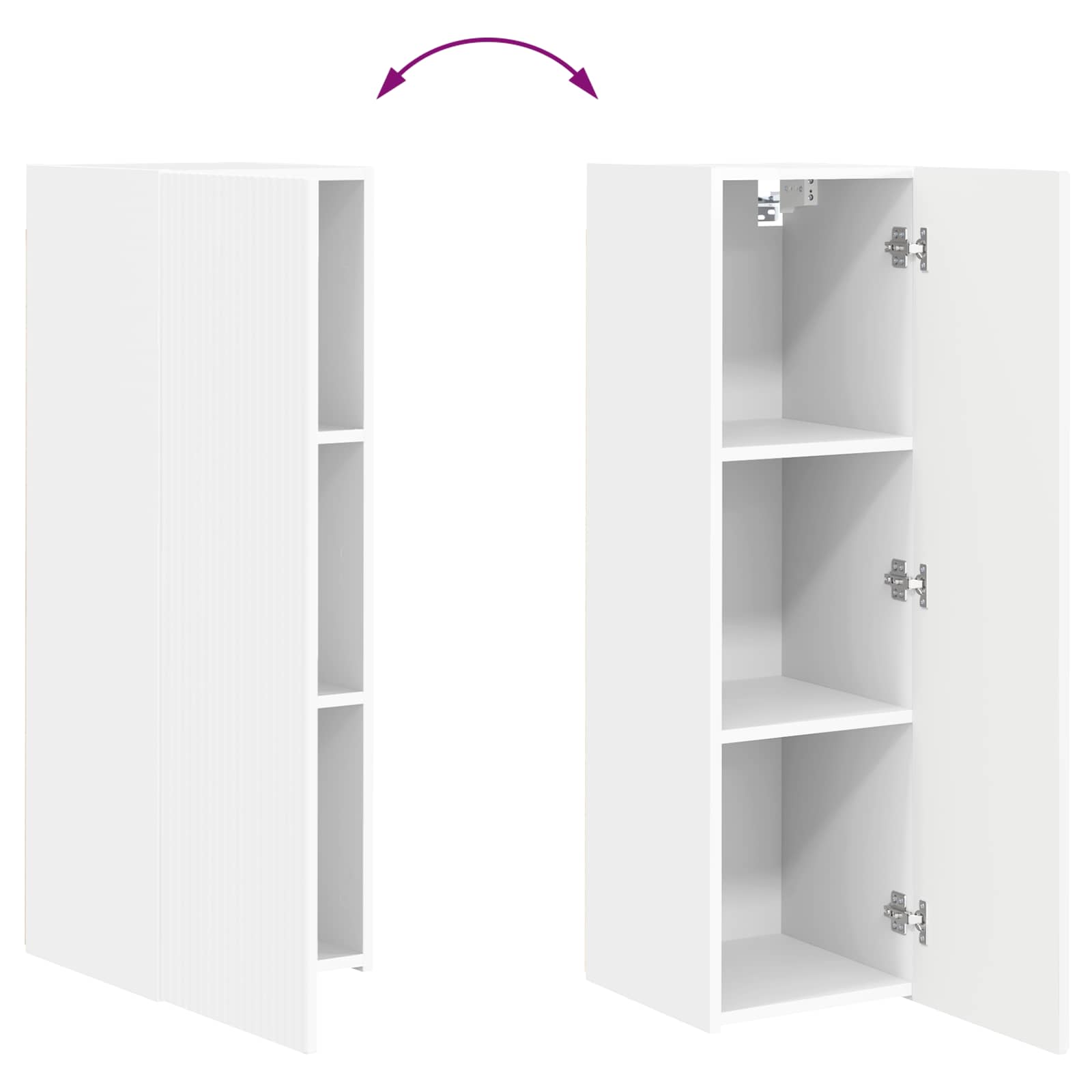 TV-Schrankset Wandmontiert 3 pcs Weiß Holzwerkstoff