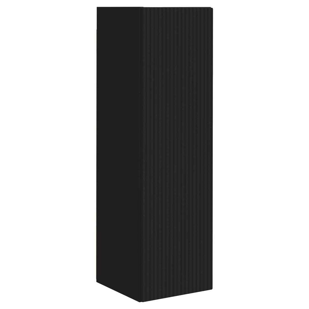 TV-Schrankset Wandmontiert 3 pcs Schwarz Holzwerkstoff