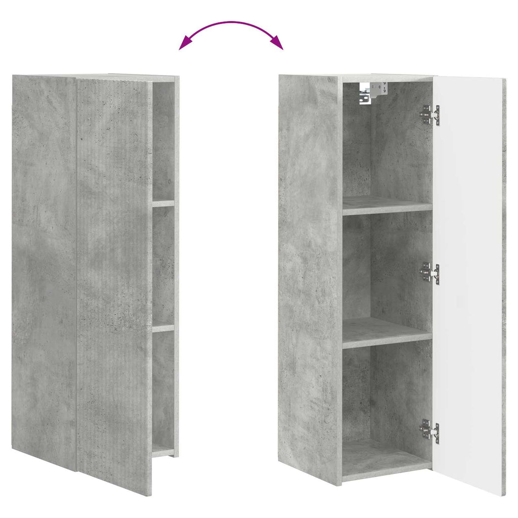 TV-Schrankset Wandmontiert 3 pcs Beton Grau Holzwerkstoff