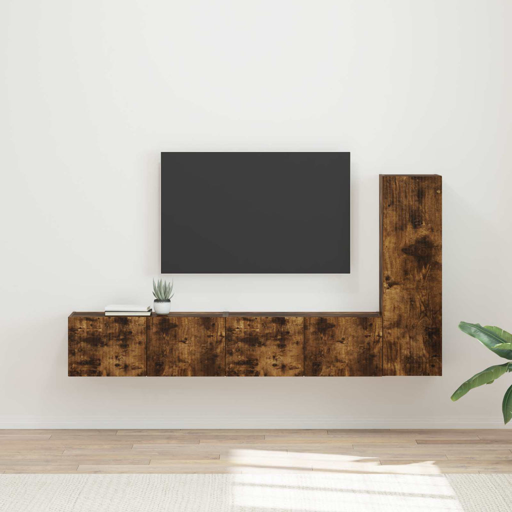 TV-Schrankset 3 pcs Geräucherte Eiche Holzwerkstoff