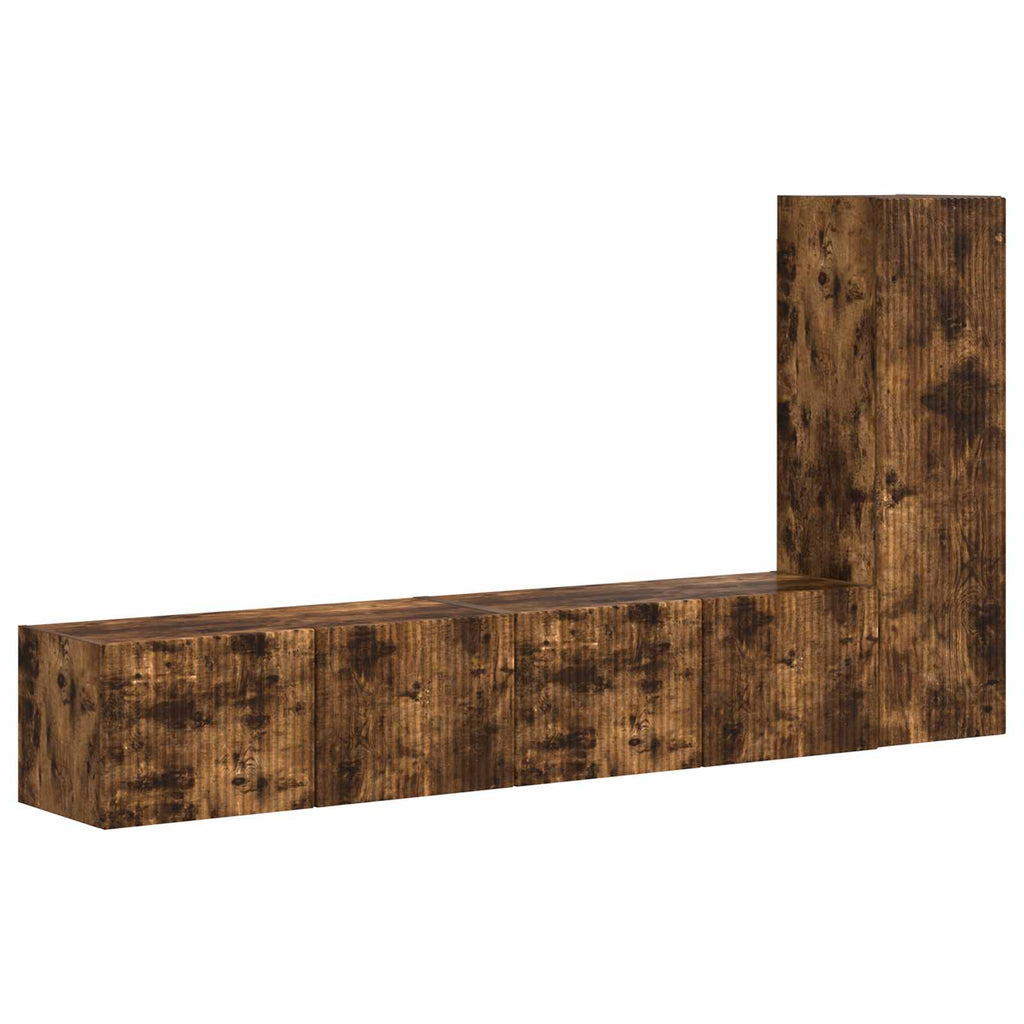 TV-Schrankset 3 pcs Geräucherte Eiche Holzwerkstoff