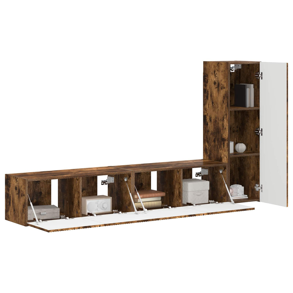 TV-Schrankset 3 pcs Geräucherte Eiche Holzwerkstoff