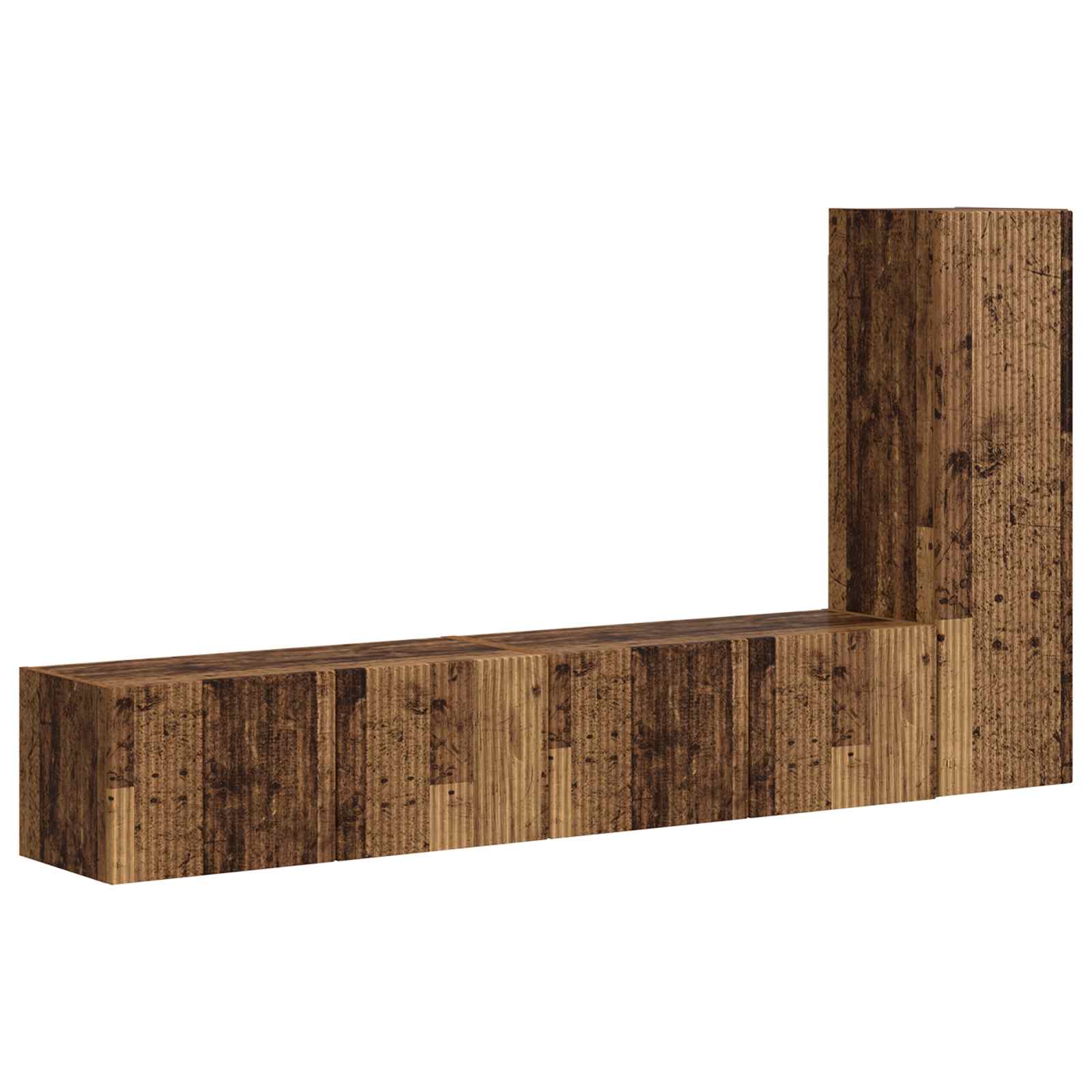 TV-Schrankset Wandmontiert 3 pcs Altholz Holzwerkstoff