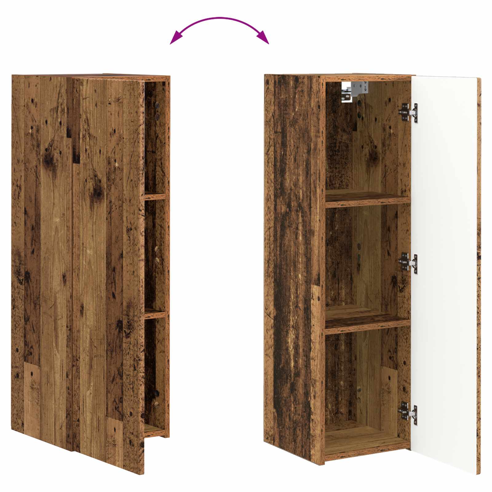 TV-Schrankset Wandmontiert 3 pcs Altholz Holzwerkstoff