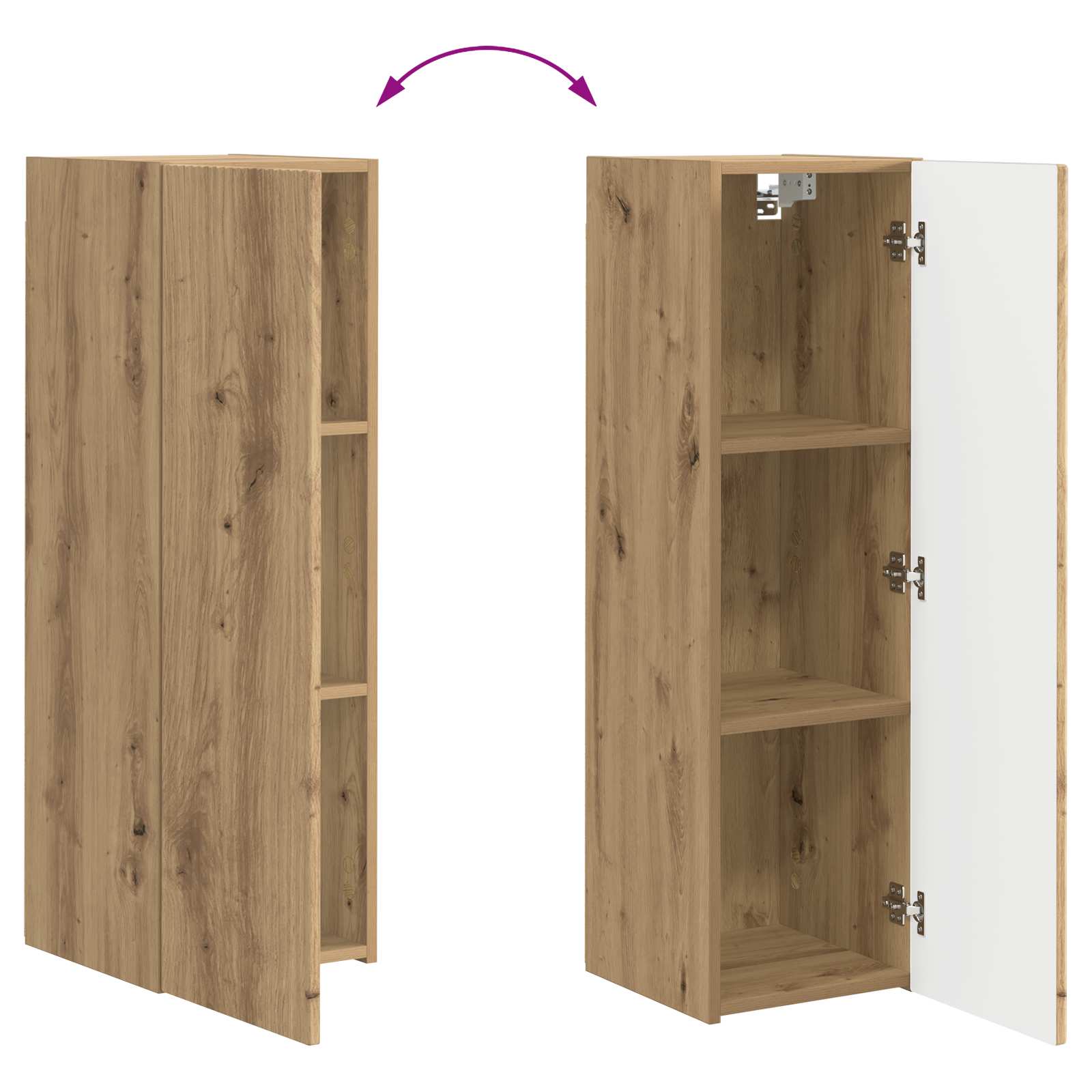 TV-Schrankset Wandmontiert 3 pcs Artisan-Eiche Holzwerkstoff