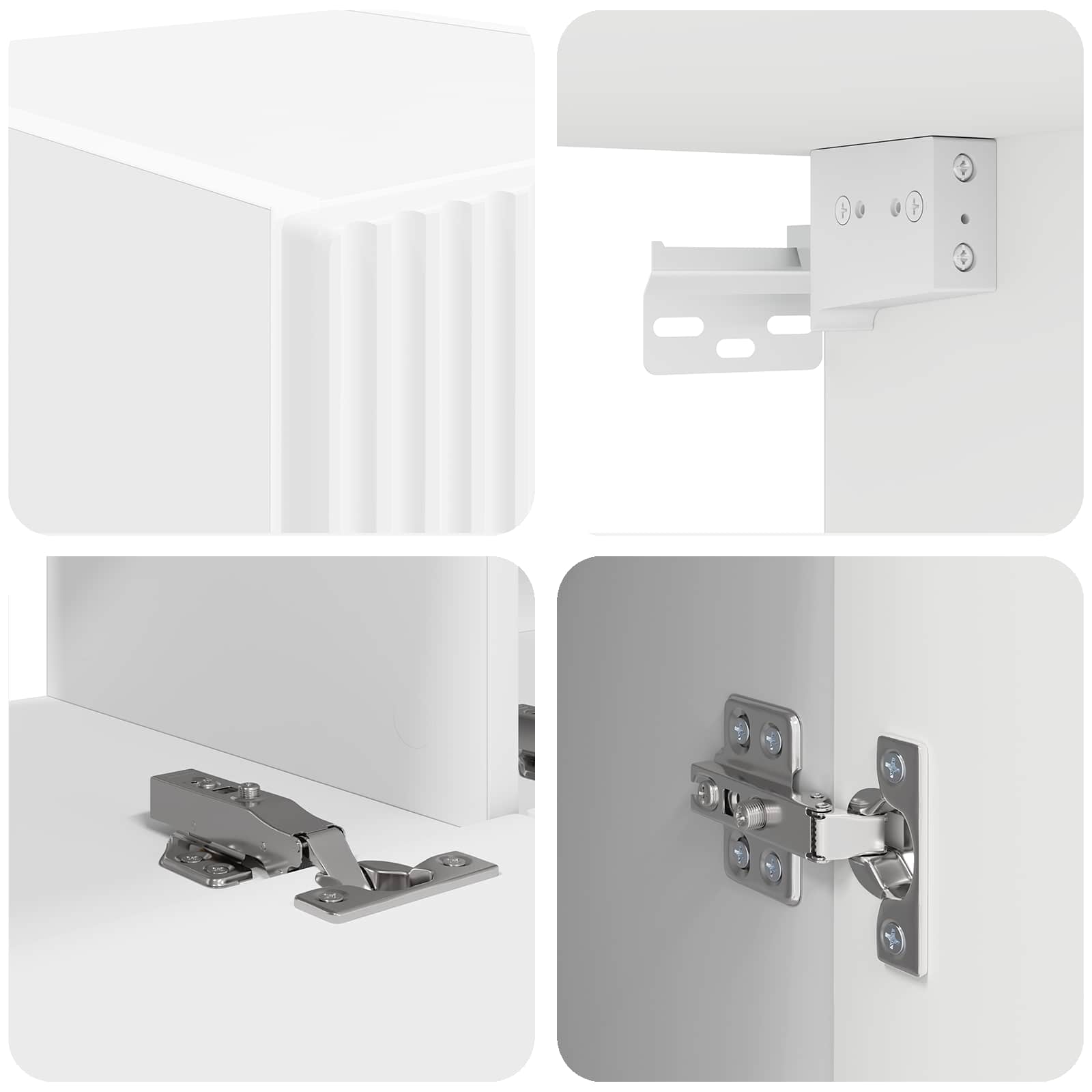TV-Schrankset Wandmontiert 4 pcs Weiß Holzwerkstoff